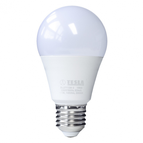 LED žárovka Tesla BULB E27, 11W, 230V, 1521lm, 25 000h, 3000K teplá bílá, 360st