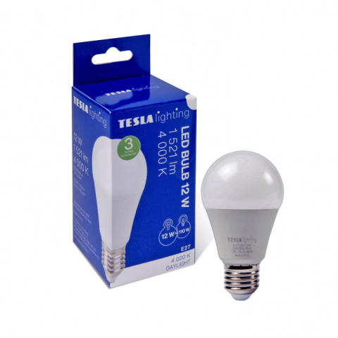 LED žárovka Tesla BULB E27, 12W, 230V, 1521lm, 25 000h, 4000K denní bíla 220st