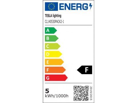 LED žárovka Tesla CANDLE svíčka, E14, 5W, 230V, 450lm, 25 000h, 3000K teplá bílá, 220st 2ks