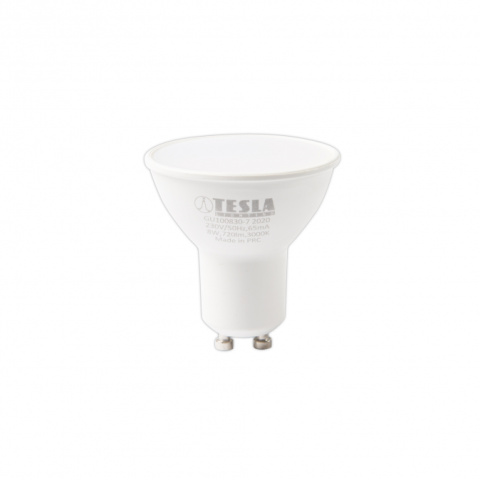 LED žárovka Tesla GU10, 7W, 230V, 720lm, 25 000h, 3000K teplá bílá, 100st