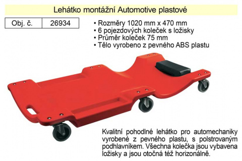 Lehátko montážní Yato plastové