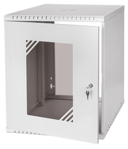 LEXI-Net Basic Rozvaděč nástěnný 19" 12U 520x450, dveře sklo, šedý