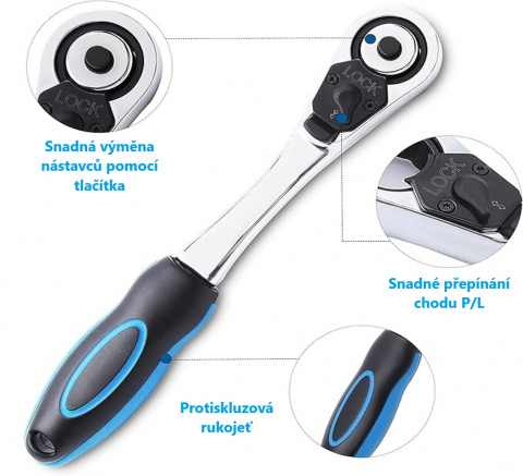 MAGG Profi Gola sada 32 dílů - 1/4", 3/8", průchozí ráčna