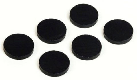 Magnet kulatý RON 850, průměr 20 mm, černý, 12 ks