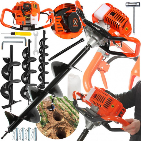 MAR-POL Motorový půdní zemní vrták 2,3kW + 3 vrtáky (10,15,20cm) + prodloužení