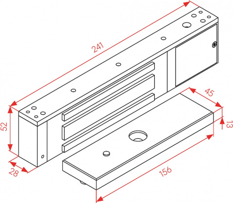 MEX280SV3 - přídržný magnet s monitorováním stavu