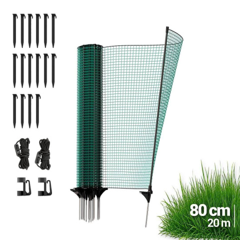 Mobilní oplocení na zahradu pro psy, slepice a drůbež, branka a nevodivé sítě FIX s výškou 80 cm