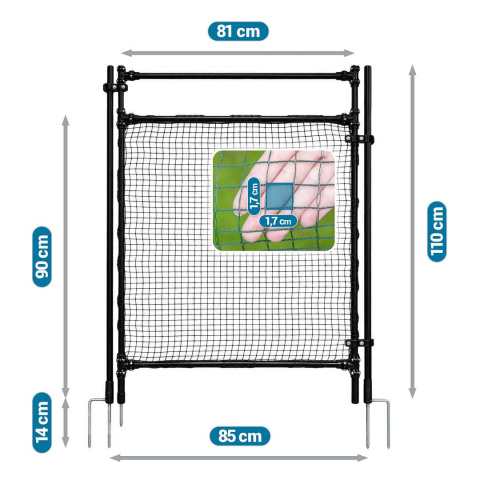 Mobilní oplocení pro psa, drůbež, branka a nevodivá síť FIX s výškou 90 cm