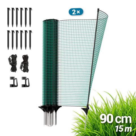 Mobilní plot do kempu, na zahradu pro psa, slepice, branka a nevodivé sítě FIX výška 90 cm
