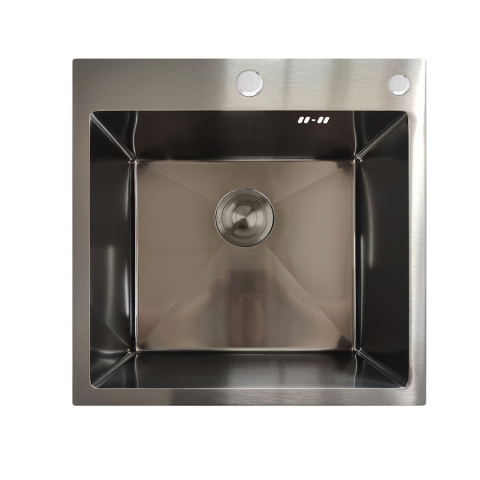 Nerezový dřez MIXXUS MH5050 DECOR GRAPHITE se sifonem, grafitový | MH5050 DECOR GRAPHITE