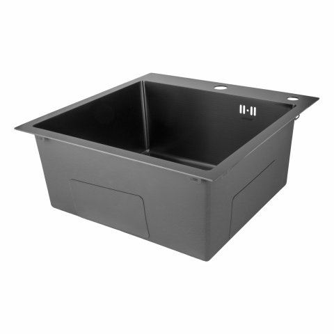 Nerezový dřez MIXXUS MH5050 DECOR GRAPHITE se sifonem, grafitový | MH5050 DECOR GRAPHITE