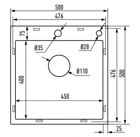 Nerezový dřez MIXXUS MH5050 DECOR GRAPHITE se sifonem, grafitový | MH5050 DECOR GRAPHITE
