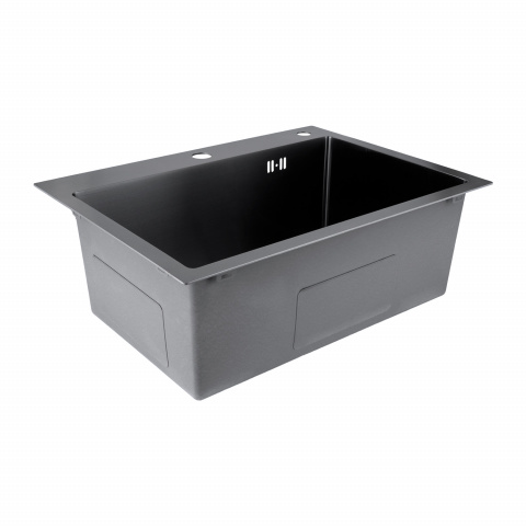 Nerezový dřez MIXXUS MH5843 DECOR GRAPHITE se sifonem, grafitový | MH5843 DECOR GRAPHITE