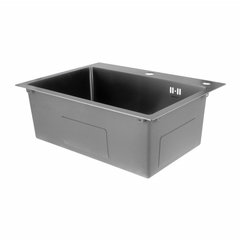 Nerezový dřez MIXXUS MH6050 DECOR GRAPHITE se sifonem, grafitový | MH6050 DECOR GRAPHITE