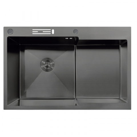 Nerezový dřez MIXXUS MH7849L-HK GRAPHITE se sifonem, grafito | MH7849L-HK GRAPHITE