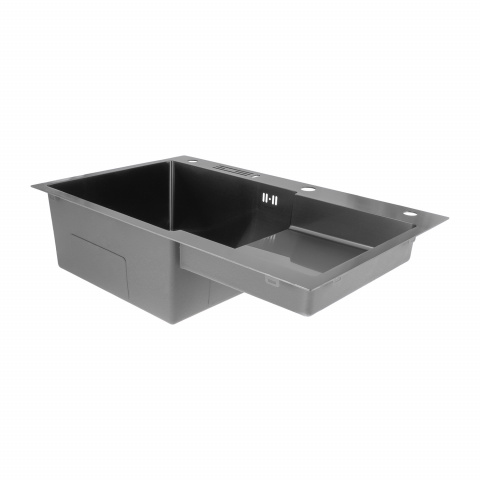 Nerezový dřez MIXXUS MH7849L-HK GRAPHITE se sifonem, grafito | MH7849L-HK GRAPHITE