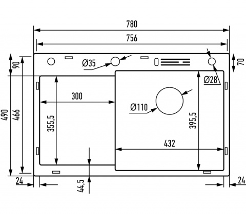 Nerezový dřez MIXXUS MH7849R-HK GRAPHITE se sifonem, grafitový | MH7849R-HK GRAPHITE