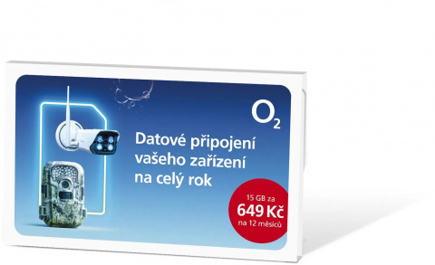 O2 datová SIM karta 15GB PŘEDPLACENÁ