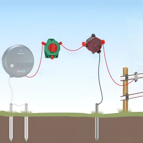 Ochranná sada zdroje pro uzemnění elektrického ohradníku s bleskojistkou a přepínačem
