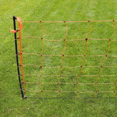 Oranžová vodivá síť STANDARD pro elektrický ohradník pro ovce, kozy, výška 90 cm, 50 m, dvojitý hrot