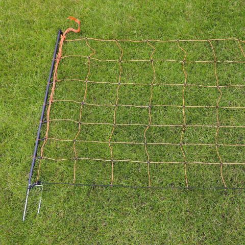 Oranžová vodivá síť STANDARD pro elektrický ohradník pro ovce, kozy, výška 90 cm, 50 m, dvojitý hrot