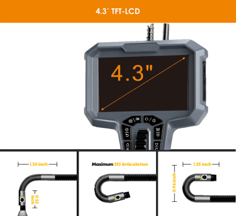 OXE ED-601 - 2-way endoskopická kamera s mechanicky ohebnou kamerovou hlavicí průměr 3,9 mm