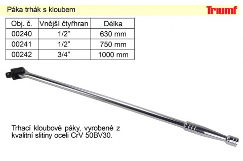 Páka trhák s kloubem 1/2" délka 620mm
