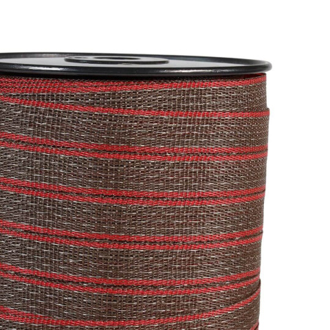 Páska pro elektrický ohradník, šířka 20 mm, hnědo-červená, délka 200 m