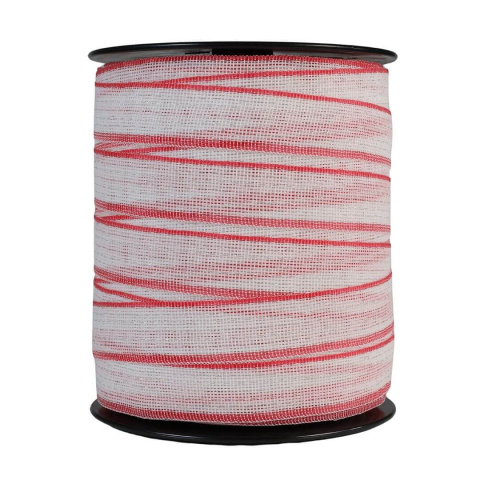 Páska pro elektrický ohradník, šířka 40 mm, bílo-červená, 200 m, 0,2 Ω/m