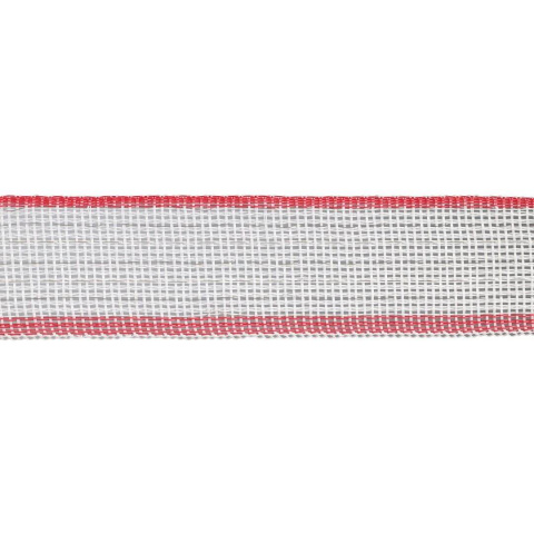 Páska pro elektrický ohradník, šířka 40 mm, bílo-červená, 200 m, 0,2 Ω/m