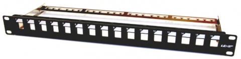 Patch panel 16 portů neosazený  pro 19" pro UTP i FTP