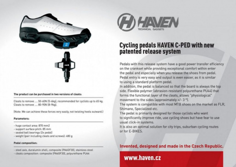 pedály nášlapné HAVEN freelock