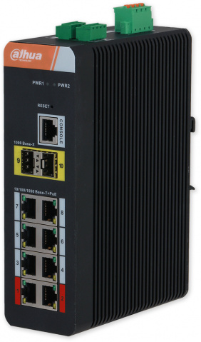 PFS4210-8GT-DP-V2 - průmyslový PoE switch, 8x Gb PoE, 1x Gb LAN, 2x Gb SFP, MNG, DIN, 120W