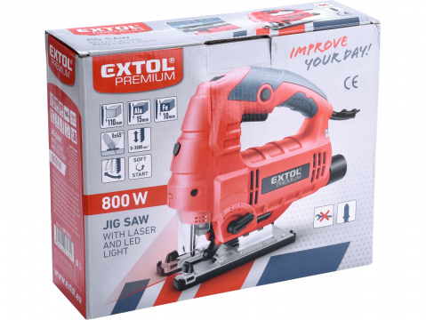 Pila přímočará s laserem a světlem  800 W  Extol Premium 8893103