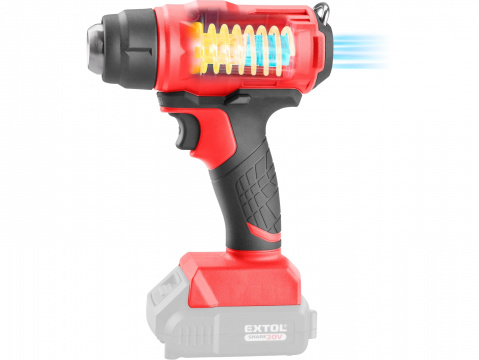 pistole horkovzdušná aku SHARE20V, 550°C, 20V Li-ion, bez baterie a nabíječky 8891867