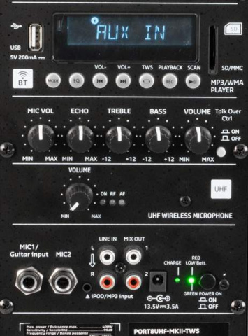 PORT8UHF-MKII Ibiza bateriová reprosoustava