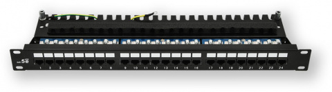 PP-120 24P/C5E - 19" patch panel, 1U, 24x RJ45 CAT5E UTP