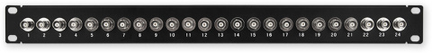 PP-144 24P/BNC - černá - 19" patch panel, 1U, 24x spojka BNC