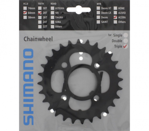 převodník 28z Shimano Acera FC-M361 3x7/8 4 díry