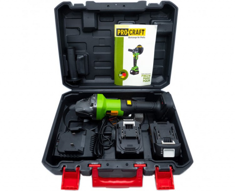 PROCRAFT PGA20 Aku úhlová bruska 125mm, bezuhlíková, 20V, tlačítkový vypínač, BEZ BATERIE
