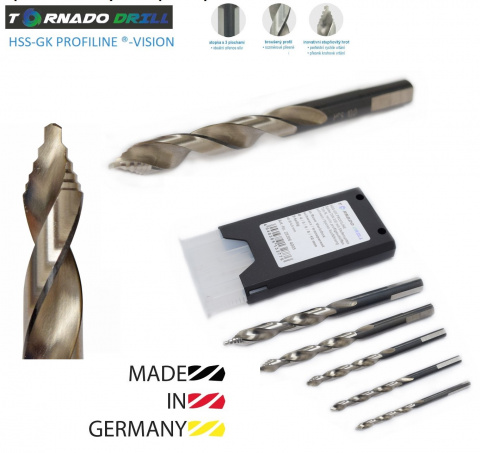 PTG PROFILINE TORNADO Vrtáky do kovu HSS-GK  4-10mm, STUPŇOVITÝ náhon, sada 5ks