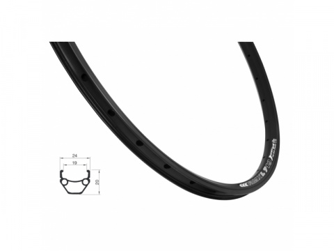 ráfek REMERX DRAGON 719 DISC 584x19 32děr černý nýt
