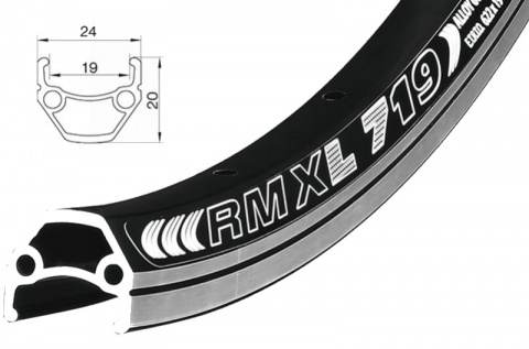 ráfek REMERX DRAGON 719 V-brake 622x19 32děr černý