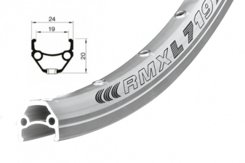 ráfek REMERX DRAGON 719 V-brake 622x19 36děr stříbrný nýt