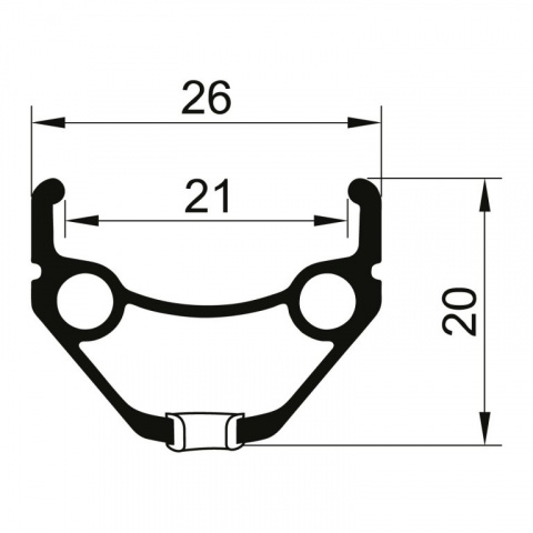 ráfek REMERX HIT 21 V-brake 559x21 36děr černý nýt