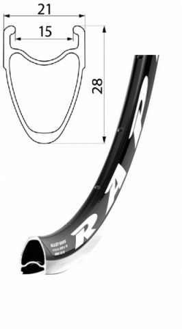 ráfek REMERX RAPID 622x15 20děr černý