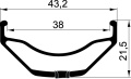 ráfek REMERX WSR DISC 584x38 32děr černý nýt