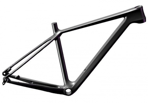rám MTB carbon 29" 15" surový povrch černý