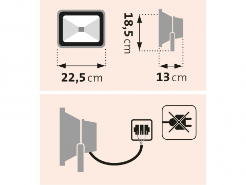 Reflektor LED 30 W s konzolí bílý Extol