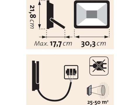 Reflektor LED  50 W / 4500 lm Extol Economy